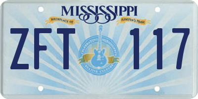MS license plate ZFT117