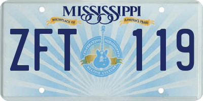MS license plate ZFT119