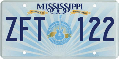 MS license plate ZFT122