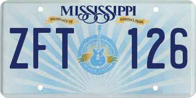 MS license plate ZFT126