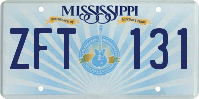 MS license plate ZFT131