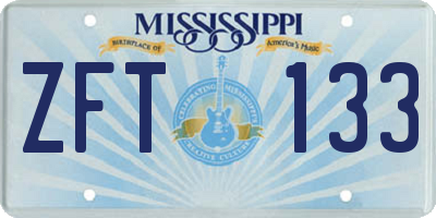 MS license plate ZFT133