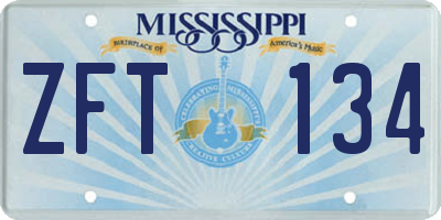 MS license plate ZFT134