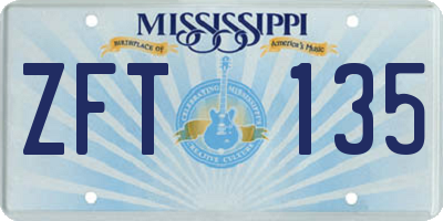 MS license plate ZFT135