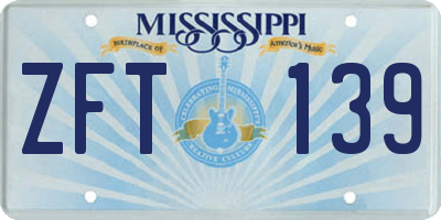 MS license plate ZFT139