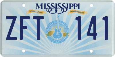 MS license plate ZFT141