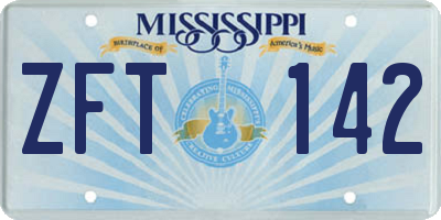 MS license plate ZFT142