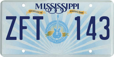 MS license plate ZFT143