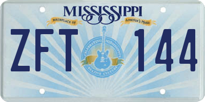 MS license plate ZFT144