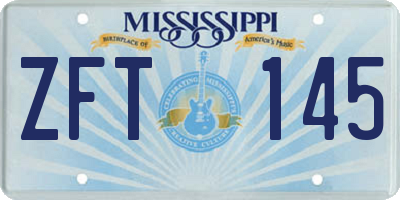 MS license plate ZFT145