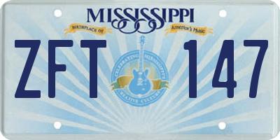 MS license plate ZFT147