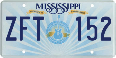 MS license plate ZFT152