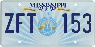 MS license plate ZFT153