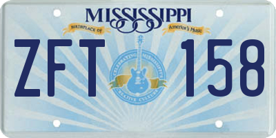 MS license plate ZFT158