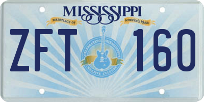 MS license plate ZFT160