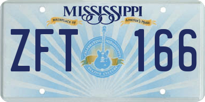 MS license plate ZFT166