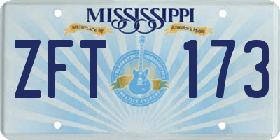 MS license plate ZFT173