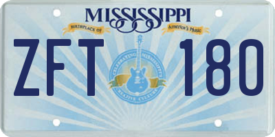 MS license plate ZFT180