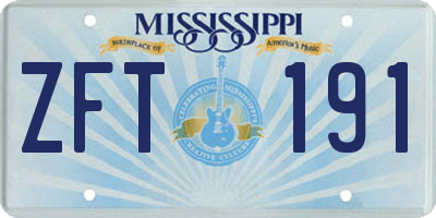 MS license plate ZFT191