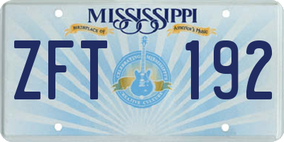 MS license plate ZFT192