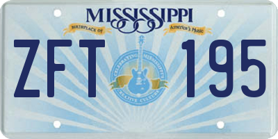 MS license plate ZFT195