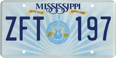 MS license plate ZFT197