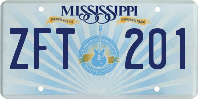 MS license plate ZFT201