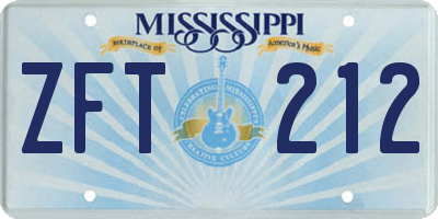 MS license plate ZFT212