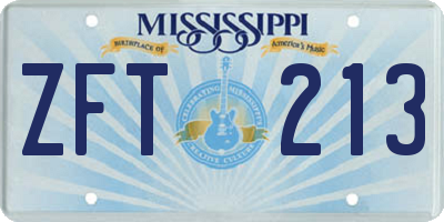 MS license plate ZFT213