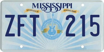 MS license plate ZFT215