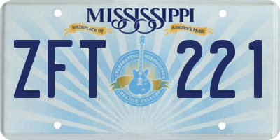 MS license plate ZFT221