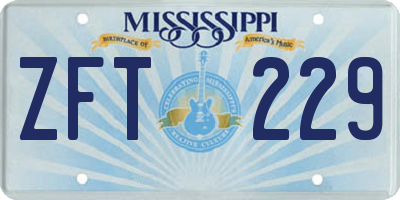MS license plate ZFT229