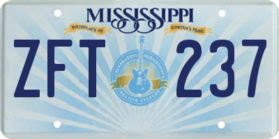 MS license plate ZFT237