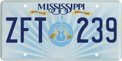 MS license plate ZFT239