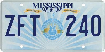 MS license plate ZFT240