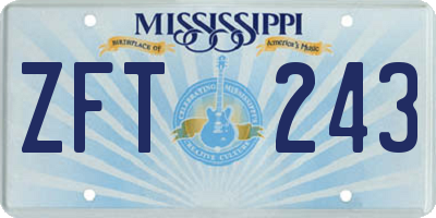 MS license plate ZFT243