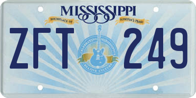 MS license plate ZFT249