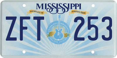 MS license plate ZFT253