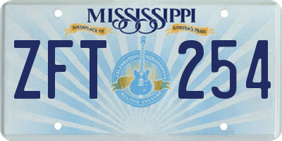 MS license plate ZFT254
