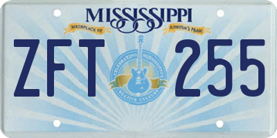 MS license plate ZFT255