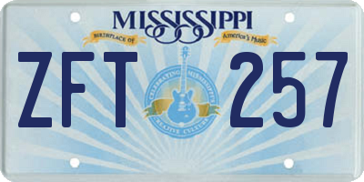 MS license plate ZFT257