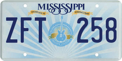 MS license plate ZFT258