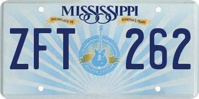 MS license plate ZFT262