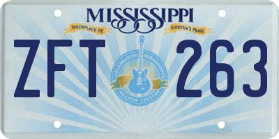 MS license plate ZFT263
