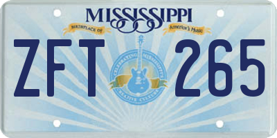 MS license plate ZFT265