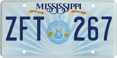 MS license plate ZFT267