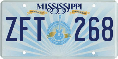 MS license plate ZFT268