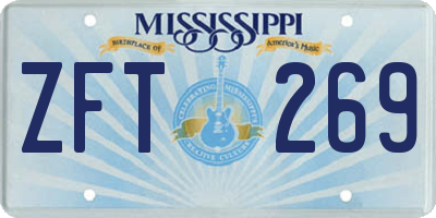 MS license plate ZFT269