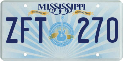 MS license plate ZFT270