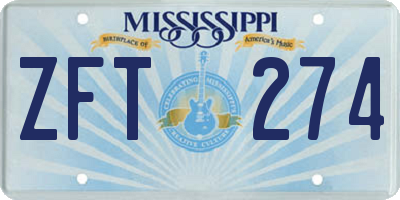 MS license plate ZFT274